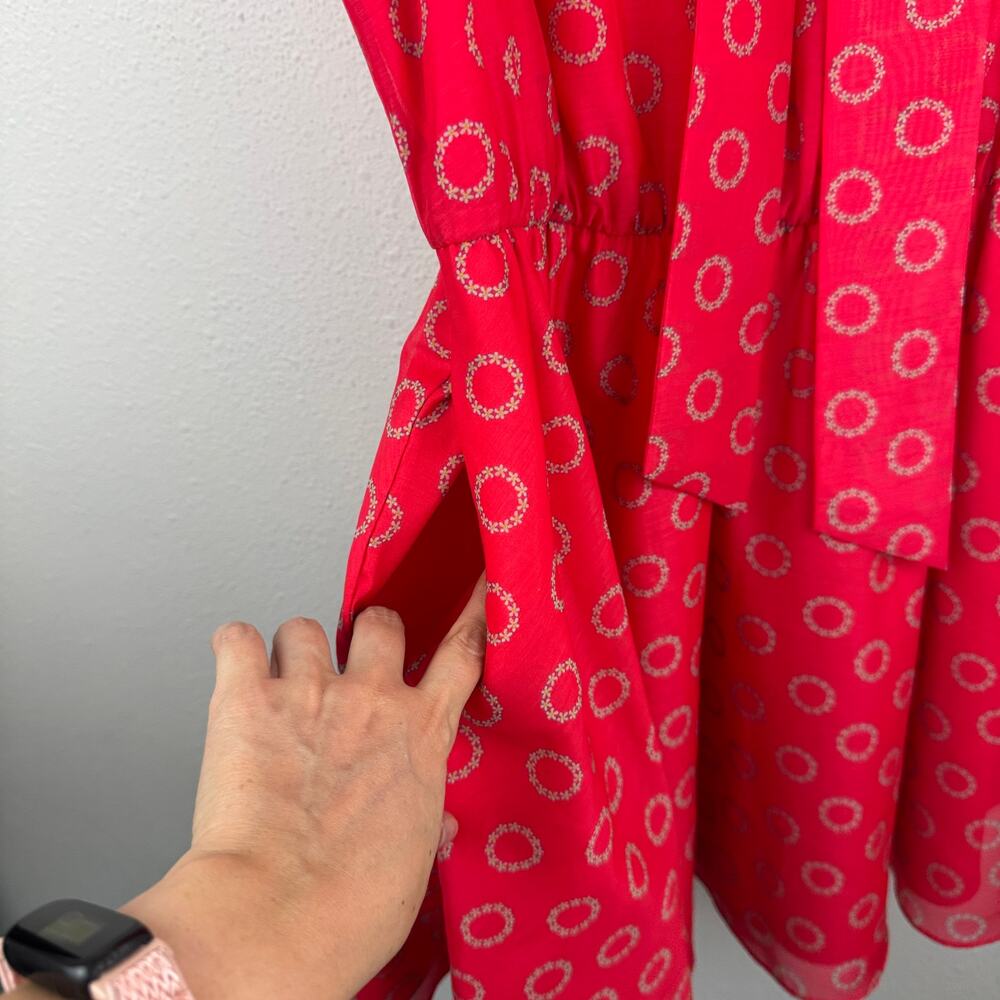 Ted Baker Tie Neck Circle Print Mini Dress - Picture 5 of 8